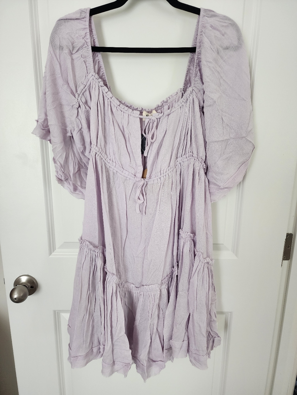 Light Lavender Boho Peasant Dress By Bibi In Size XL. New With Tags.